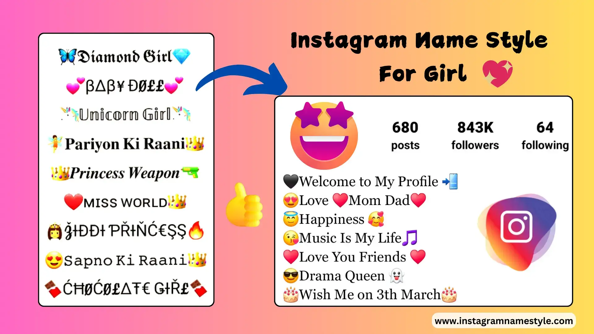 Instagram Name Style Girl