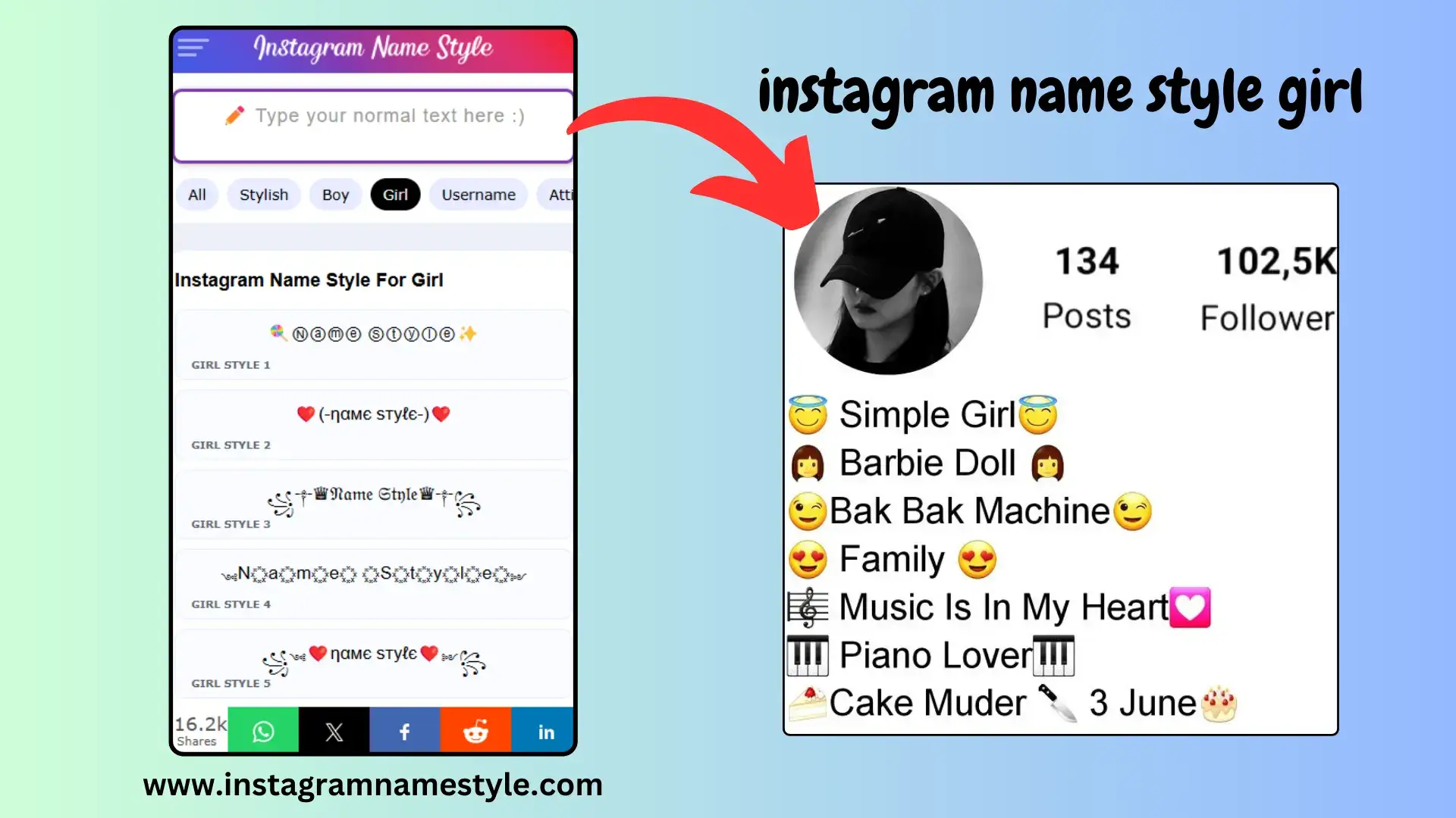 Name Style Insta Girl
