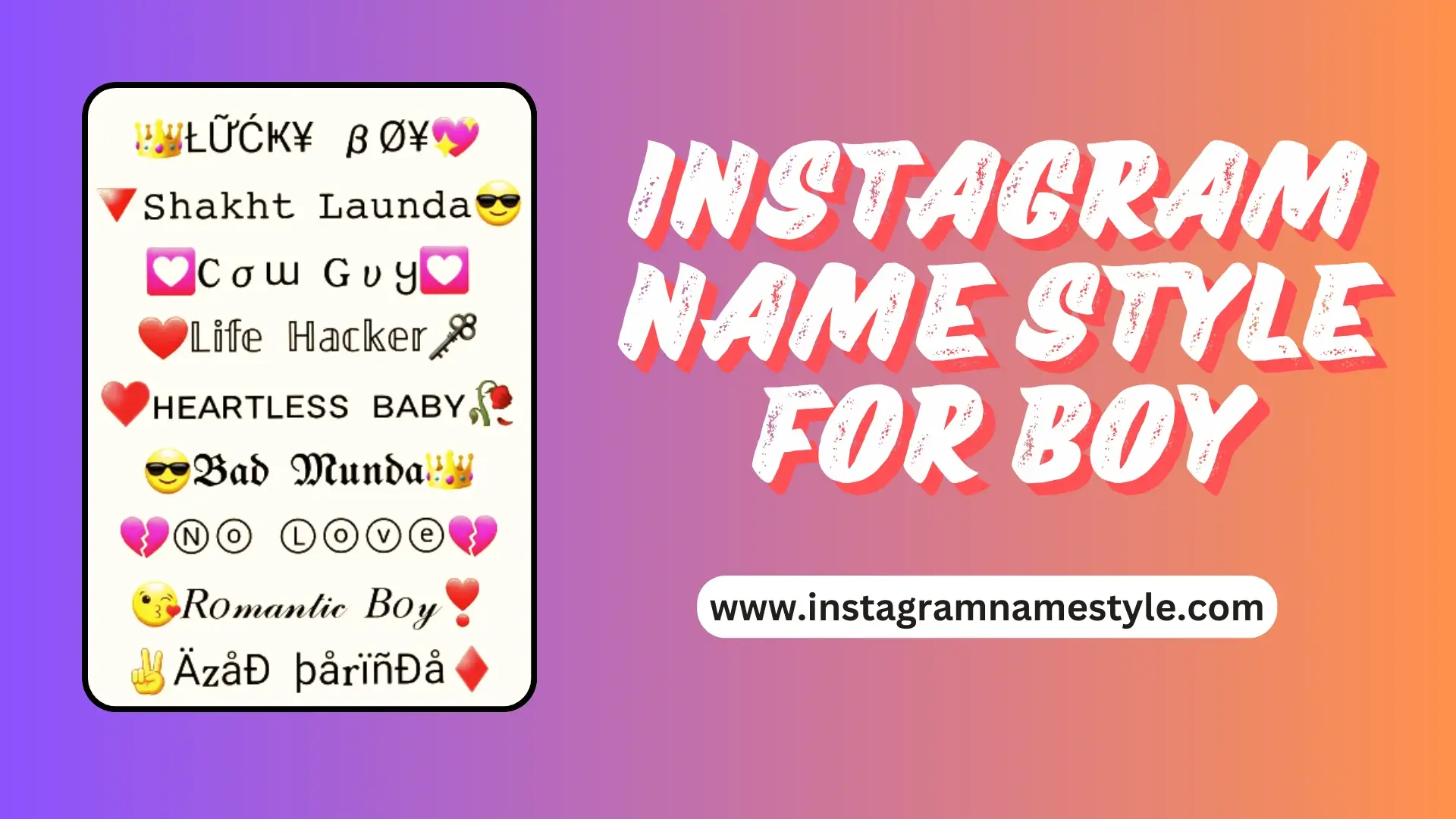Instagram Name Style Boy