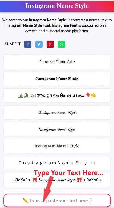 Instagram Cool Fonts